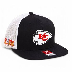 Kansas City Chiefs Super Bowl LIX Wool Blend Flat Bill Hat- Black/ White